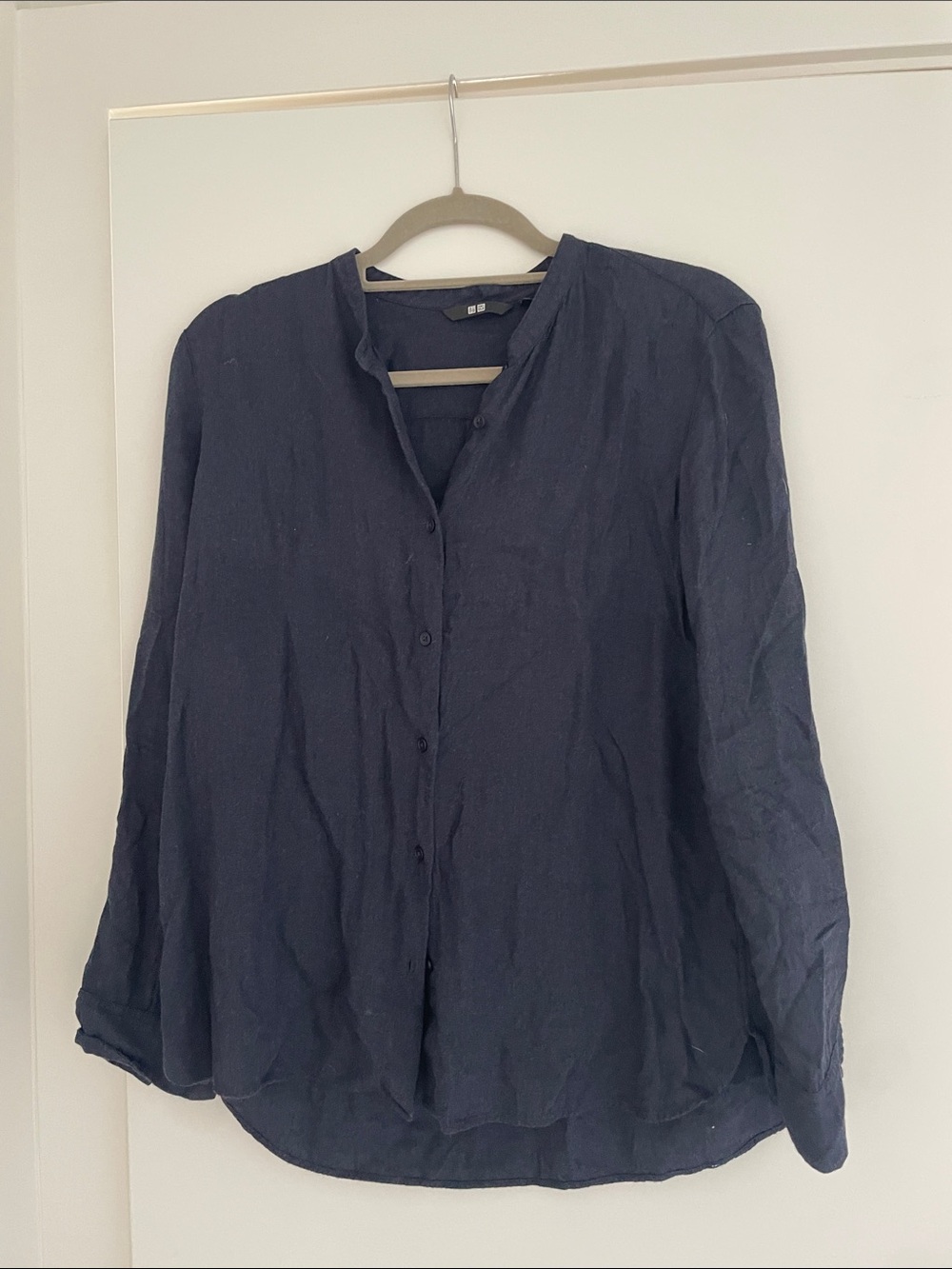 Uniqlo Dark Navy Button-Up Long Sleeve Tunic